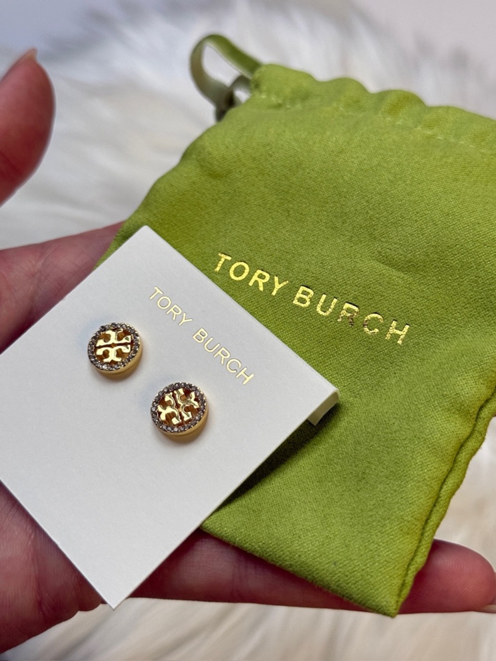 Gold Stud Earrings Tory Burch New